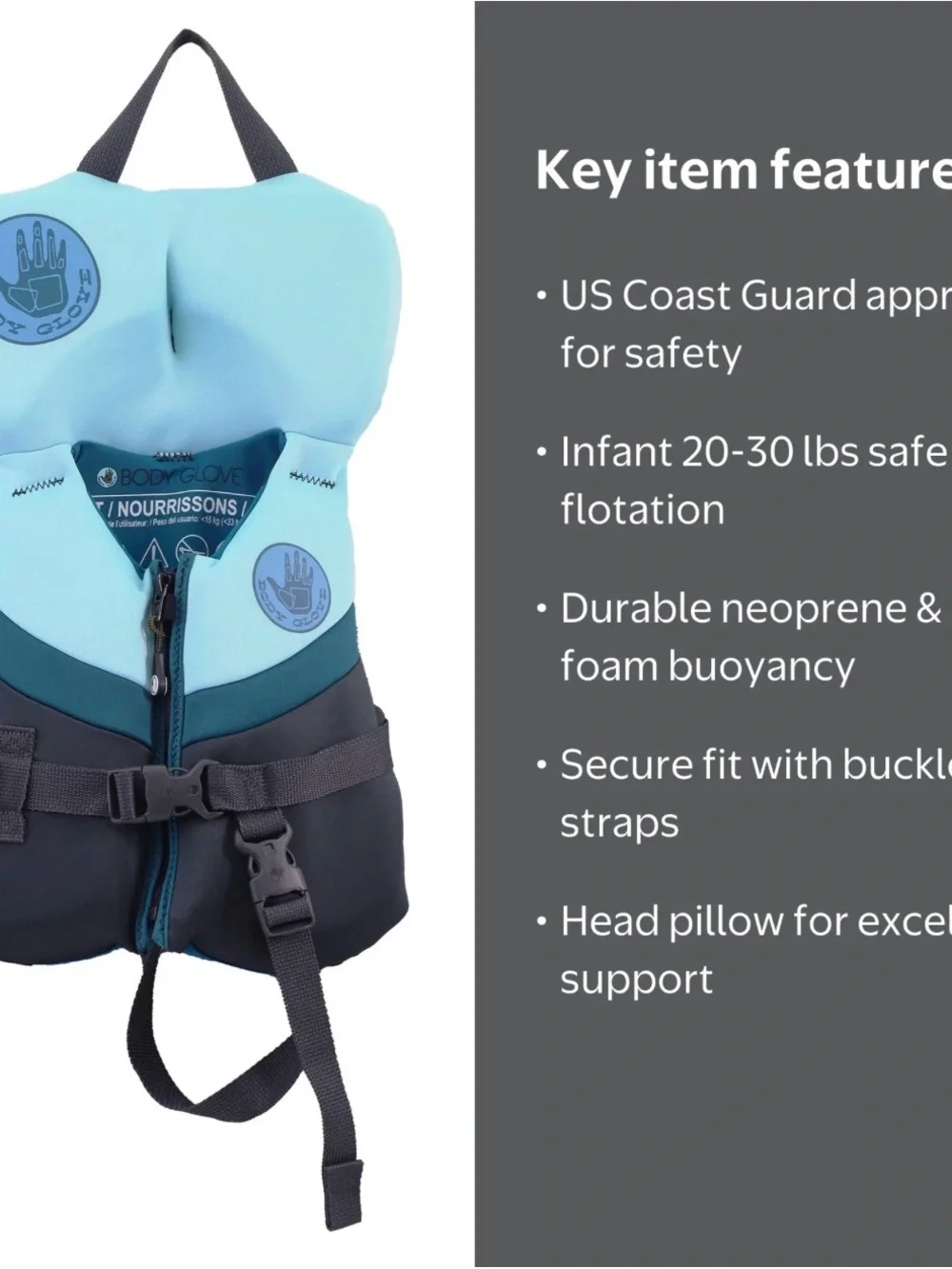 Kids Teal and Navy Life Jacket Vest - Child Safety Floatation